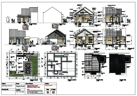 Gambar Denah Potongan Tampak Orthographic Drawing Pinterest Projects ...