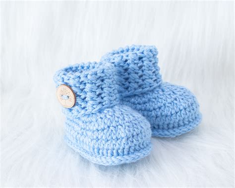 Blue Baby Boy Booties Crochet Baby Booties Baby | Etsy