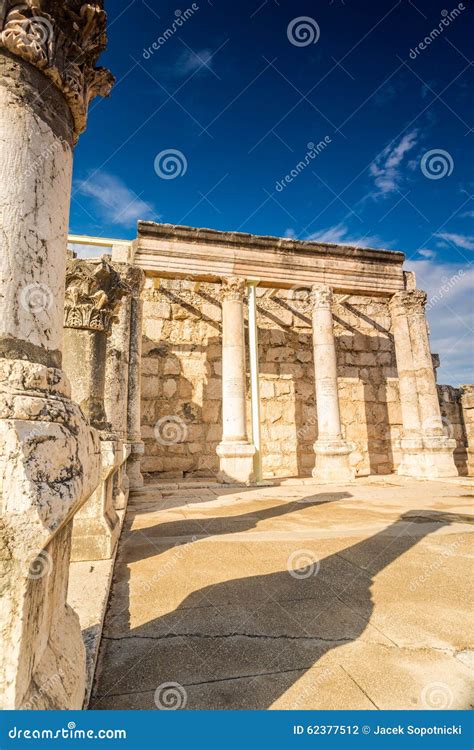 Synagogue in Jesus Town of Capernaum Stock Photo - Image of city, fishing: 62377512