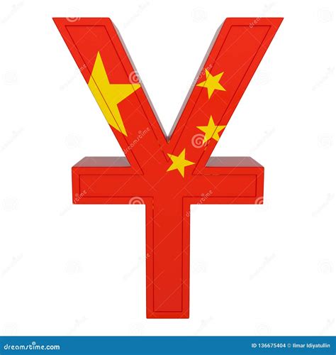 Currency Symbol with National Flag. Chinese Currency. 3d Render ...