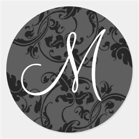 M Monograms Initial Wedding Stickers | Zazzle.com
