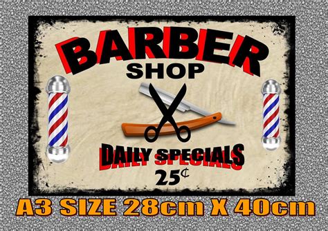 Barbers Shop Hairdressers Sign Vintage Style Shop Sign – The Rooshty Beach