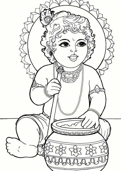 Krishna Balaram Coloring Pages - Learny Kids