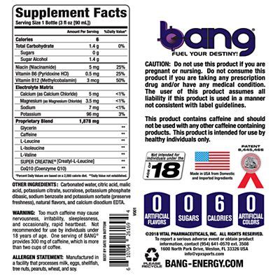 40 bang energy drink label