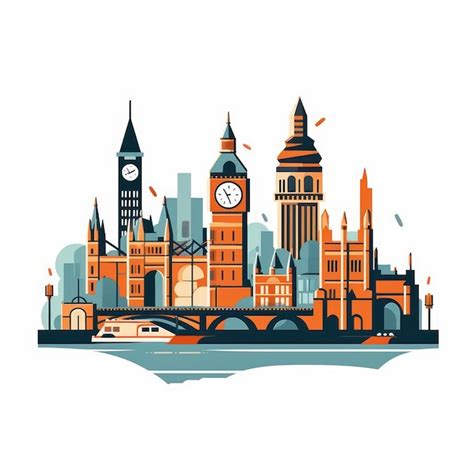 Premium AI Image | A cartoon illustration of the city of London