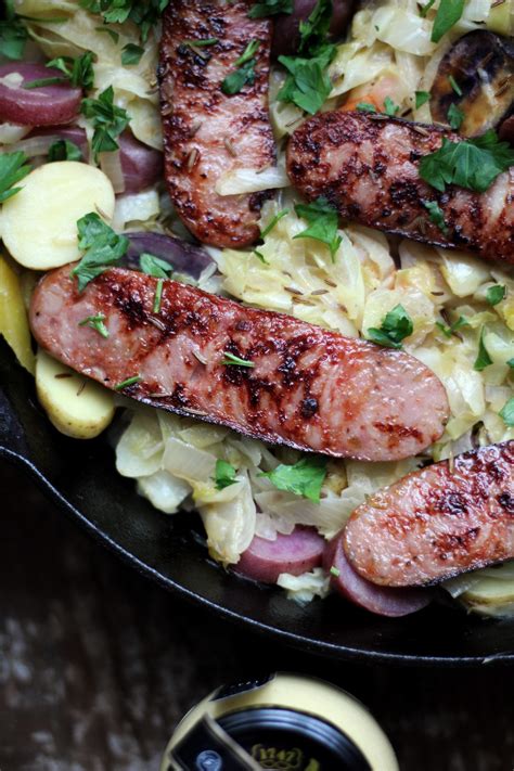 Chicken Apple Sausage Skillet with Cabbage and Potatoes - Parsnips and ...