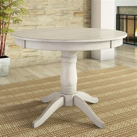 Lexington 42" Round Wood Pedestal Base Dining Table, White - Walmart ...