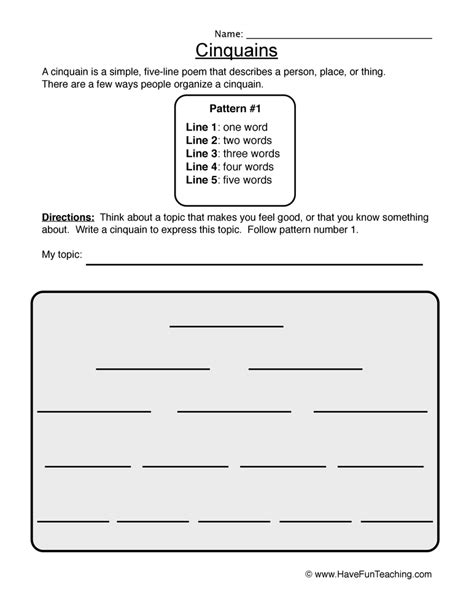 Poetry Worksheets | Have Fun Teaching