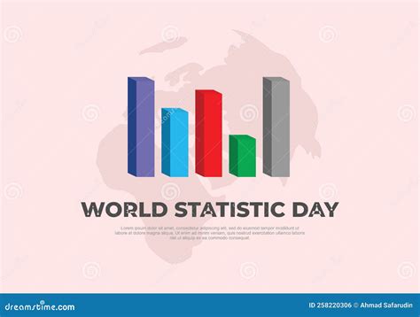 World Statistic Day Background with Chart Graphic and Earth Map Stock ...