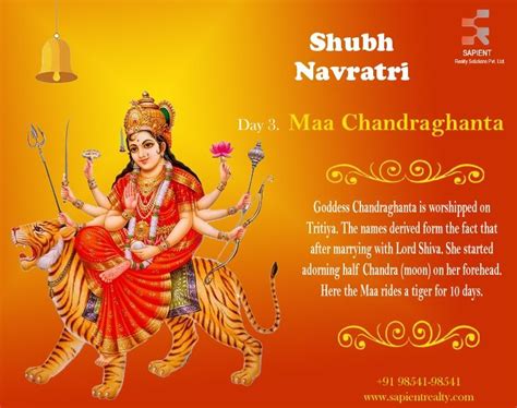 Navratri Day 3 | Maa Chandraghanta | Maa Durga Images | Navratri wishes, Navratri images, Navratri