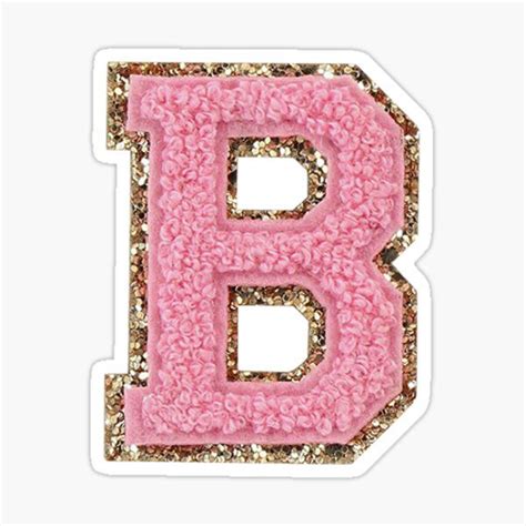 Sticker for Sale avec l'œuvre « Preppy Pink Varsity Letter B » de l ...