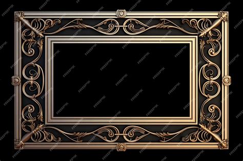 Premium AI Image | a gold frame with a black background with a gold border.