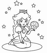 Princess Peach Holding A Mushroom Coloring Page 1057  sketch template