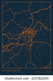 Map Caltanissetta Italy City Map Caltanissetta Stock Illustration 2157822455 | Shutterstock