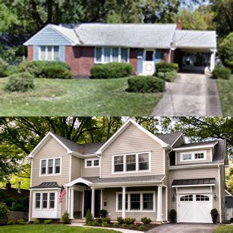 Before and after: second floor addition | Ranch house remodel, Exterior ...