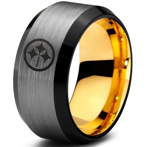 Pittsburgh Steelers Silver Beveled Ring with 18k Gold Interior | Pittsburgh steelers, Steelers ...