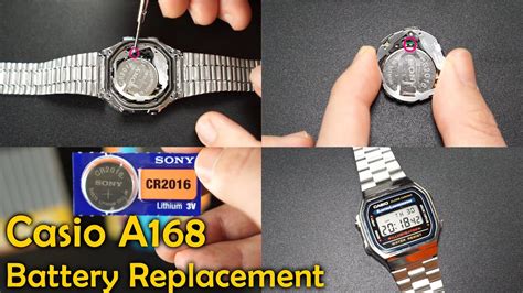 Casio A168 Illuminator Watch Battery Replacement - DIY - YouTube