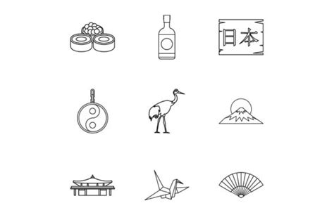 Tourism in Japan Icons Set Graphic by ylivdesign · Creative Fabrica