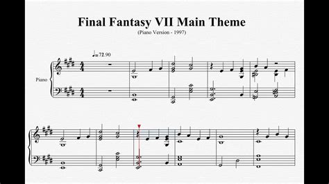 FF7: Final Fantasy VII Main Theme - Piano Sheet Music (Tutorial) | FF7 鋼琴譜 - YouTube