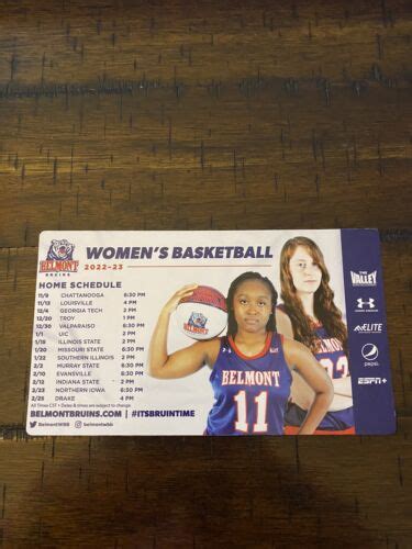 Belmont University 202223 Womens Basketball Home Magnet Schedule : Free Download, Borrow, and ...