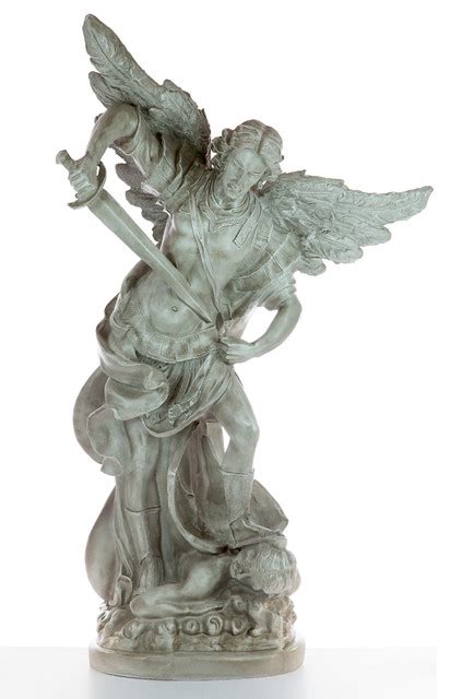 LARGE St. Michael Archangel Figure Statue Classic Famous Statuary Fine ...