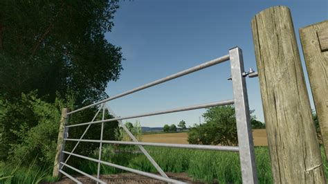 Galvanised Metal Field Gate Pack (Prefab) FS22 - KingMods