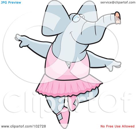 Royalty-Free (RF) Clipart Illustration of a Dancing Elephant Ballerina by Cory Thoman #102728