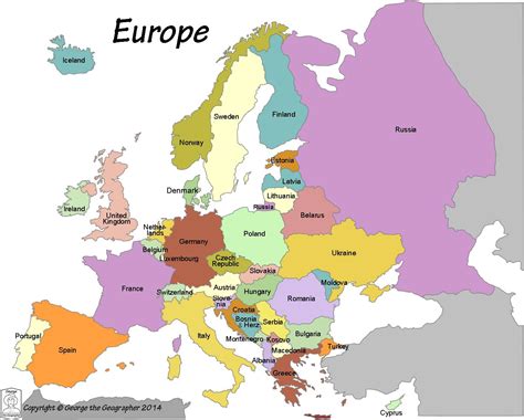 6 Detailed Free Political Map of Europe | World Map With Countries