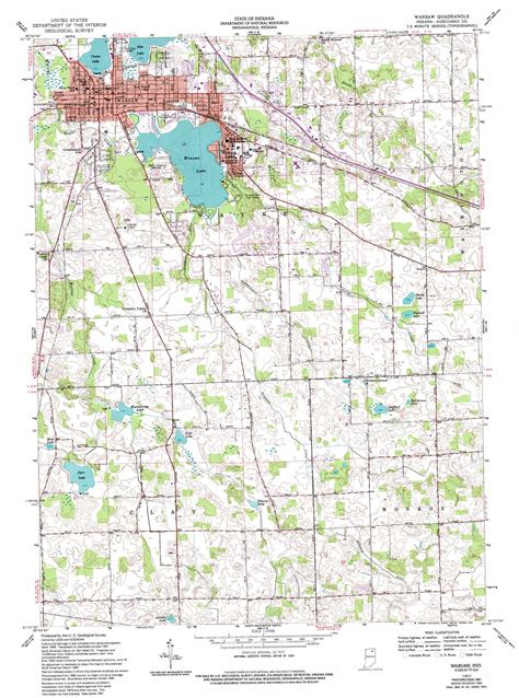 Warsaw topographic map, IN - USGS Topo Quad 41085b7