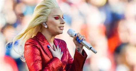 Lady Gaga sings the national anthem at Super Bowl 50 | Lady gaga ...