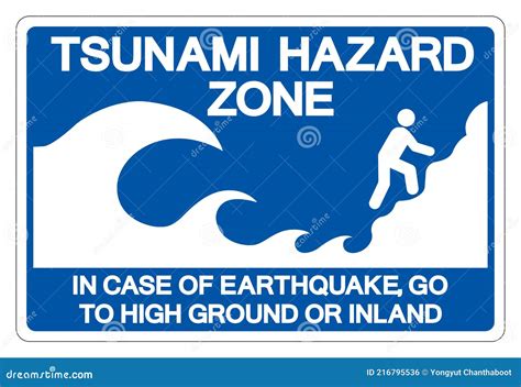 Tsunami Hazard Zone Symbol Sign ,Vector Illustration, Isolate on White ...