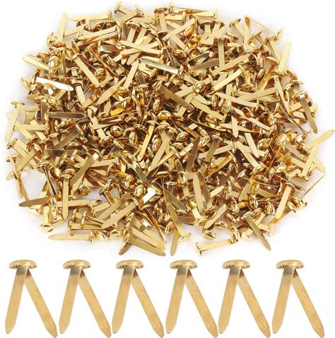 1000Pack Paper Fasteners Large 5/16”x 1”Brass Plated Split Pins, DIY Art Craft Accessories ...