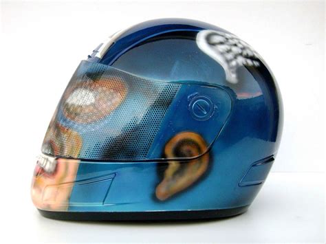 Angeluz Creations: Custom Motorcycle Helmet "Captain America"