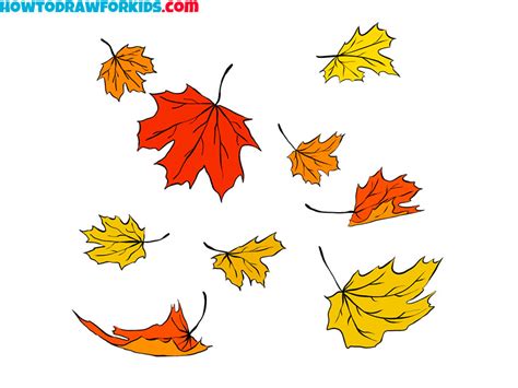 How to Draw Falling Leaves - Easy Drawing Tutorial For Kids