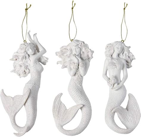 Amazon.com: Mermaid Ornaments | Beach House Bathroom Laundry Home Decor ...