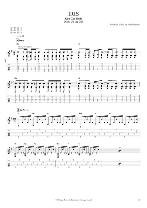 Iris Tab by Goo Goo Dolls (Guitar Pro) - Full Score | mySongBook