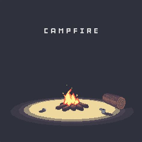 Campfire : PixelArt Pixel Kawaii, Cool Pixel Art, Artistic Wallpaper, Pixel Art Characters ...