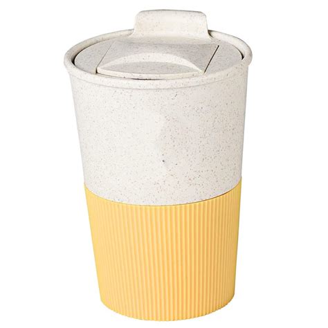 Wheat Straw Coffee Cup with Sliding Lid - Promo Motive | Branded ...