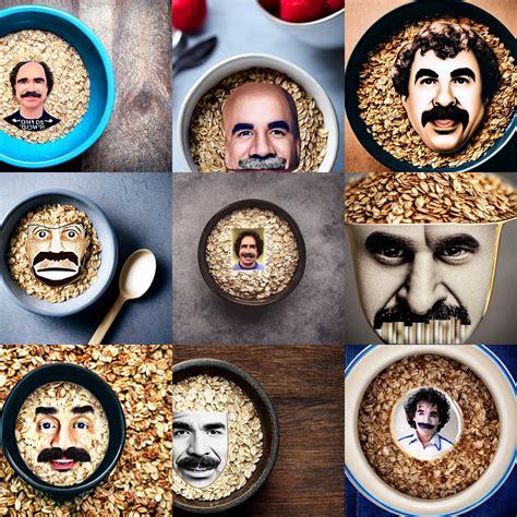 a bowl of oats with the face of john oates in it, john | Stable ...