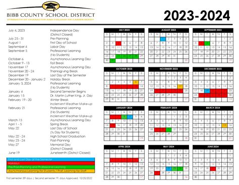 Bibb County School District Calendar 2023-2024 in PDF