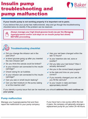 Insulin pump troubleshooting