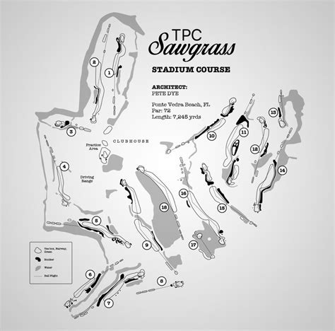 TPC Sawgrass Stadium Course Map B/W Digital Download - Etsy