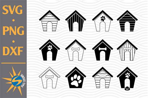 Dog House Silhouette SVG, PNG, DXF Digital Files Include - So Fontsy