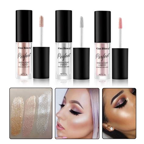 2017 New Arrival Makeup Pink Highlighter Liquid Cosmetic Face Contour Brightener Glow Shimmer ...