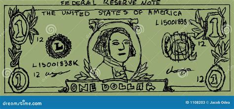 Dollar Bill Drawing Royalty-Free Stock Photo | CartoonDealer.com #1108203