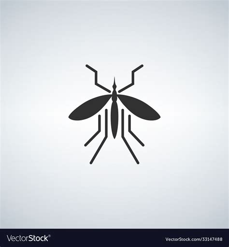 Mosquito icon filled flat sign solid Royalty Free Vector