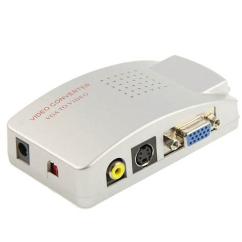 High Resolution Video VGA Conversion 15 Pin VGA to Video & S-video Converter - Silver