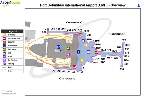 John Glenn Columbus International Airport Terminal Map