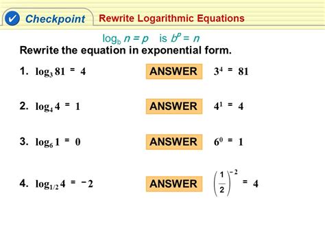 Log Exponential Form