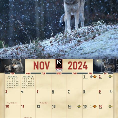 2024 Wolves Wall Calendar - The KING Company | Best Wolf Calendar